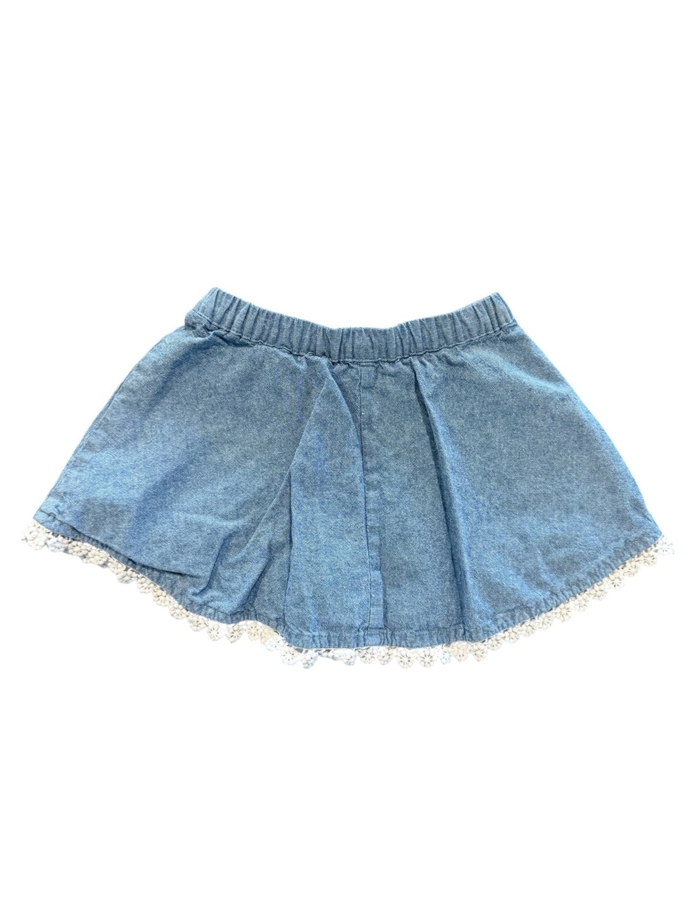 12mo Falls Creek Kids Denim Skirt with Lace Trim, Size 12M
